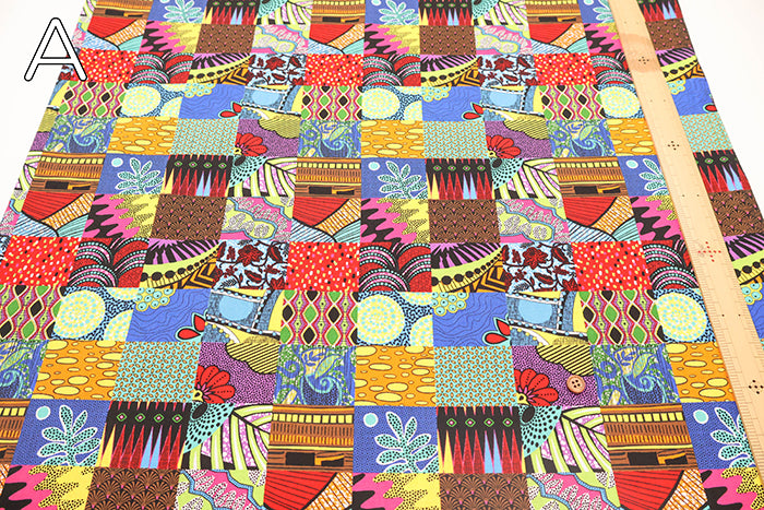 Cotton Sheeting printed Fabric - African Square - nomura tailor