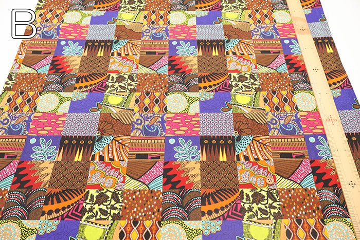 Cotton Sheeting printed Fabric - African Square - nomura tailor