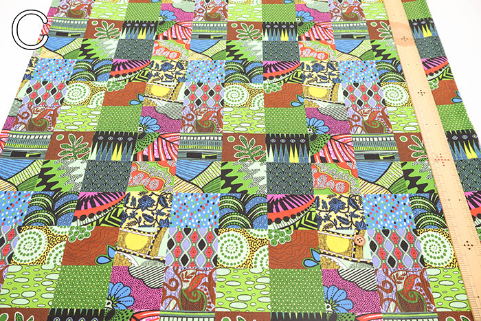 Cotton Sheeting printed Fabric - African Square - nomura tailor