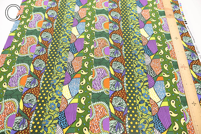 Cotton Sheeting printed Fabric - African Stripe - nomura tailor