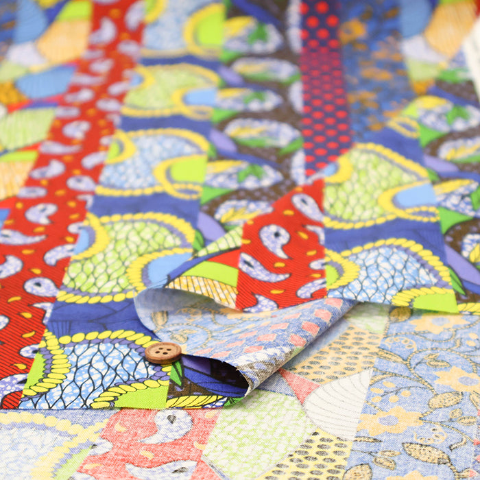 Cotton Sheeting printed Fabric - African Stripe - nomura tailor