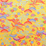 Cotton Broad Lame (Glitter) Printed Fabric - Bingata Style - nomura tailor