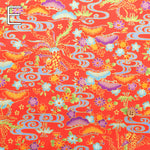 Cotton Broad Lame (Glitter) Printed Fabric - Bingata Style - nomura tailor
