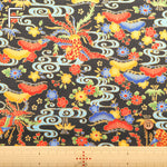 Cotton Broad Lame (Glitter) Printed Fabric - Bingata Style - nomura tailor