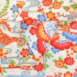 Cotton Broad Lame (Glitter) Printed Fabric - Bingata Style - nomura tailor
