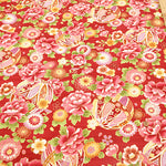 Cotton Satin Slub Printed Fabric - Flower and Mari - nomura tailor