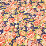 Cotton Satin Slub Printed Fabric - Flower and Mari - nomura tailor