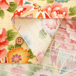 Cotton Satin Slub Printed Fabric - Flower and Mari - nomura tailor