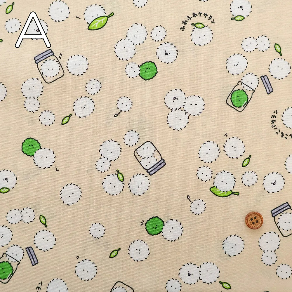 Cotton Sheeting printed Fabric - Little Mystery Fluffy Kesaran Pasaran - nomura tailor