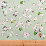 Cotton Sheeting printed Fabric - Little Mystery Fluffy Kesaran Pasaran - nomura tailor