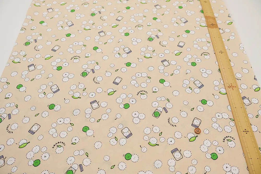 Cotton Sheeting printed Fabric - Little Mystery Fluffy Kesaran Pasaran - nomura tailor