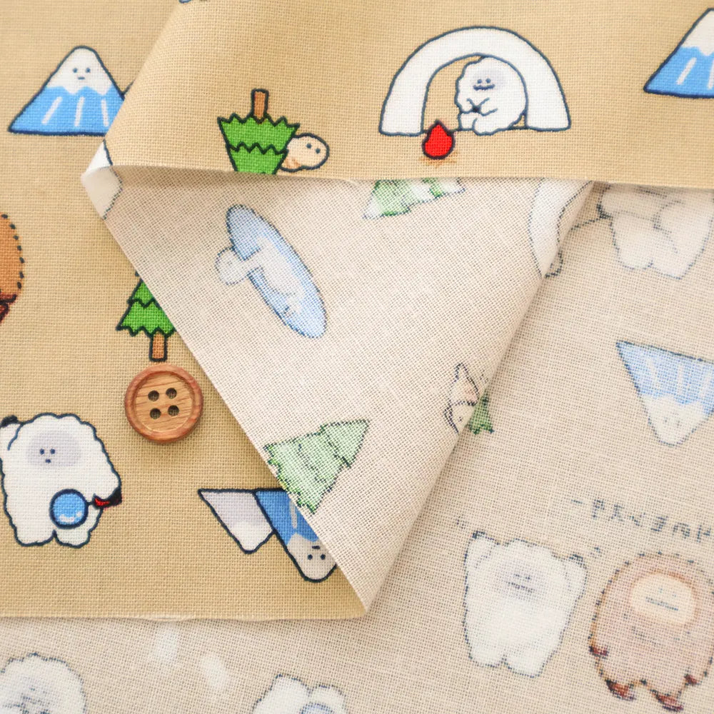 Cotton Sheeting printed Fabric - Little Mystery Yamato Forest Monsters - nomura tailor