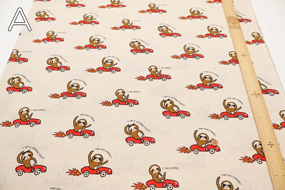 C/L Sheeting Printed Fabric - Sloth - nomura tailor