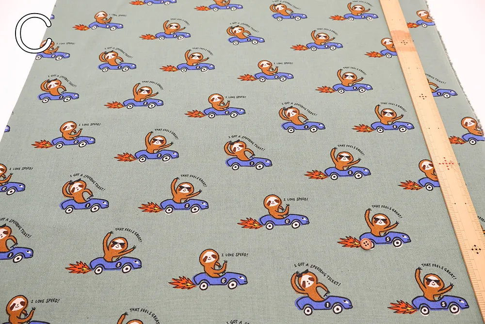 C/L Sheeting Printed Fabric - Sloth - nomura tailor