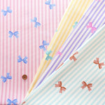 Cotton Oxford Printed Fabric - Stripe Ribbon - nomura tailor