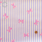 Cotton Oxford Printed Fabric - Stripe Ribbon - nomura tailor