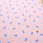 Cotton Oxford Printed Fabric - Stripe Ribbon - nomura tailor