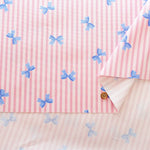 Cotton Oxford Printed Fabric - Stripe Ribbon - nomura tailor