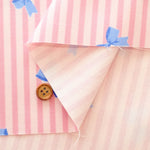 Cotton Oxford Printed Fabric - Stripe Ribbon - nomura tailor