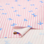 Cotton Oxford Printed Fabric - Stripe Ribbon - nomura tailor