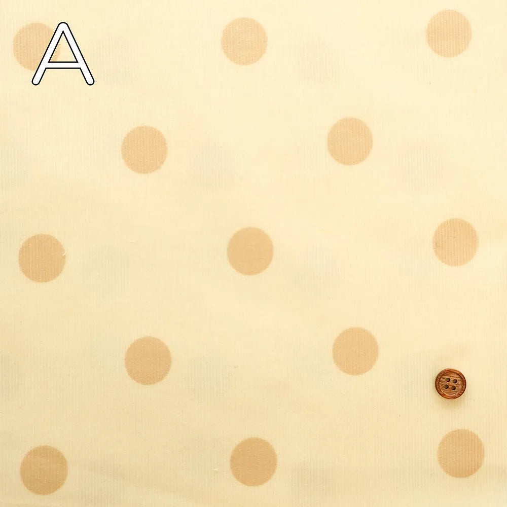 Cotton Corduroy Printed Fabric - Dot - nomura tailor