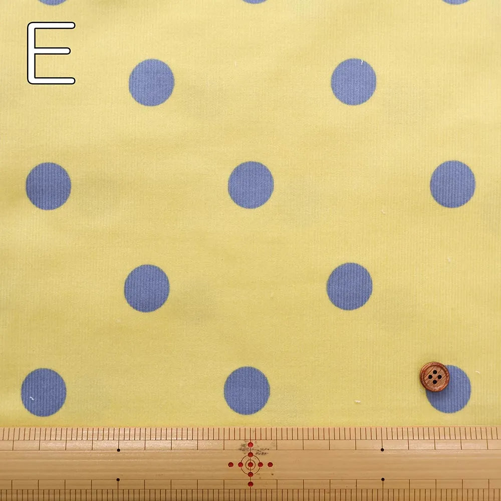 Cotton Corduroy Printed Fabric - Dot - nomura tailor