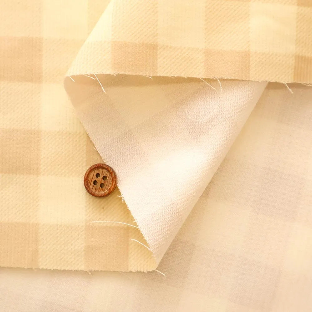 Cotton Corduroy Printed Fabric - Check - nomura tailor