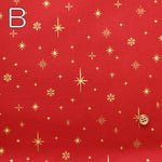 Cotton Shirting Lame (Glitter) Printed Fabric - Christmas Star - nomura tailor