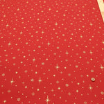 Cotton Shirting Lame (Glitter) Printed Fabric - Christmas Star - nomura tailor