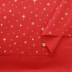 Cotton Shirting Lame (Glitter) Printed Fabric - Christmas Star - nomura tailor