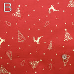 Cotton Shirting Lame (Glitter) Printed Fabric - Christmas Trees and Reindeer - nomura tailor