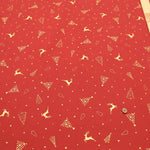 Cotton Shirting Lame (Glitter) Printed Fabric - Christmas Trees and Reindeer - nomura tailor
