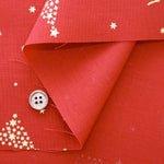 Cotton Shirting Lame (Glitter) Printed Fabric - Christmas Trees and Reindeer - nomura tailor