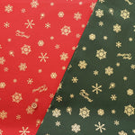 Cotton Shirting Lame (Glitter) Printed Fabric - Christmas Snowflakes - nomura tailor