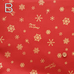 Cotton Shirting Lame (Glitter) Printed Fabric - Christmas Snowflakes - nomura tailor