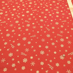 Cotton Shirting Lame (Glitter) Printed Fabric - Christmas Snowflakes - nomura tailor