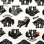 Cotton Oxford Printed Fabric やんのかキャッツ - nomura tailor