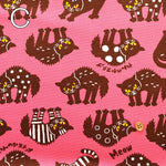 Cotton Oxford Printed Fabric やんのかキャッツ - nomura tailor