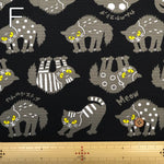 Cotton Oxford Printed Fabric やんのかキャッツ - nomura tailor
