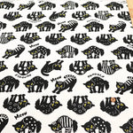Cotton Oxford Printed Fabric やんのかキャッツ - nomura tailor