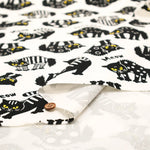 Cotton Oxford Printed Fabric やんのかキャッツ - nomura tailor