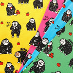 Cotton Oxford Printed Fabric おとぼけゴリラ - nomura tailor