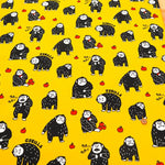Cotton Oxford Printed Fabric おとぼけゴリラ - nomura tailor