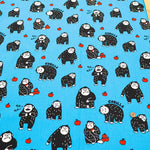 Cotton Oxford Printed Fabric おとぼけゴリラ - nomura tailor