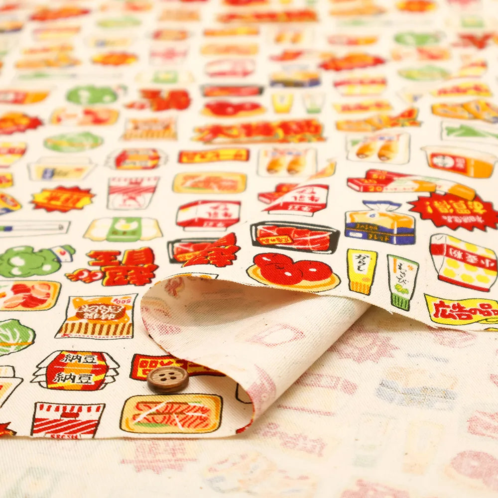 Cotton Oxford Printed Fabric - Supermarket - nomura tailor