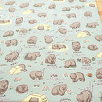 Cotton Oxford Printed Fabric - Favorite Wombat - nomura tailor