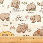 Cotton Oxford Printed Fabric - Favorite Wombat - nomura tailor