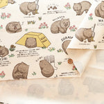 Cotton Oxford Printed Fabric - Favorite Wombat - nomura tailor