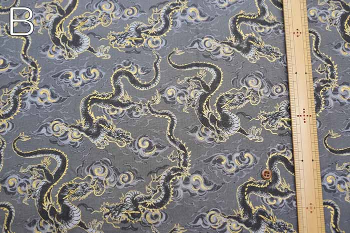 Cotton chinese Grame printed fabric New Currents Dragon - nomura tailor