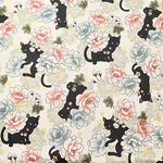 Cotton Seated Printed Fabric Quilted Gait Black Cat - nomura tailor